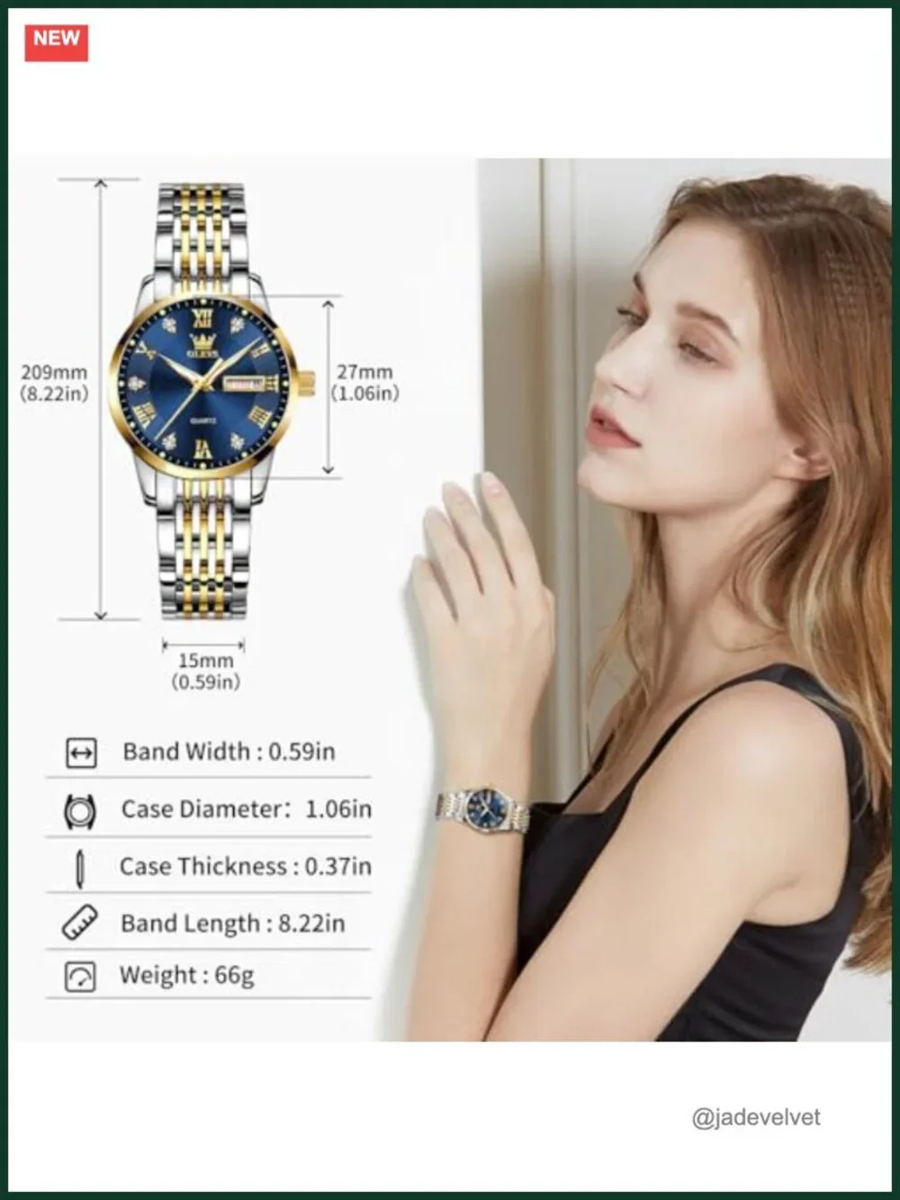 Luxury Women's Watch Stainless Steel Quartz Roman Numerals Analog Date